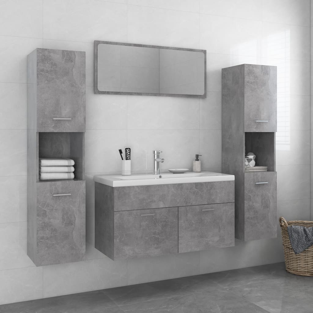 Set koupelnového nábytku betonově šedý dřevotříska