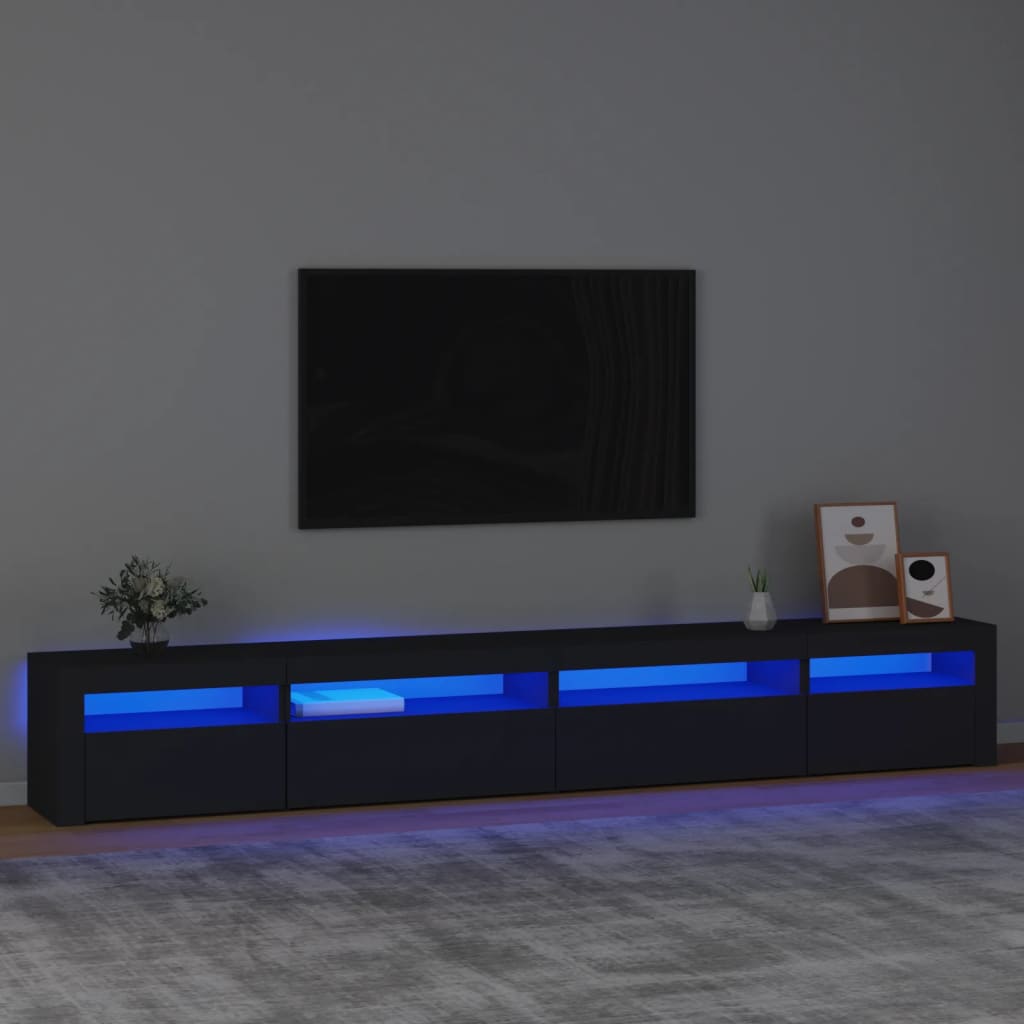TV skříňka s LED osvětlením černá 270 x 35 x 40 cm