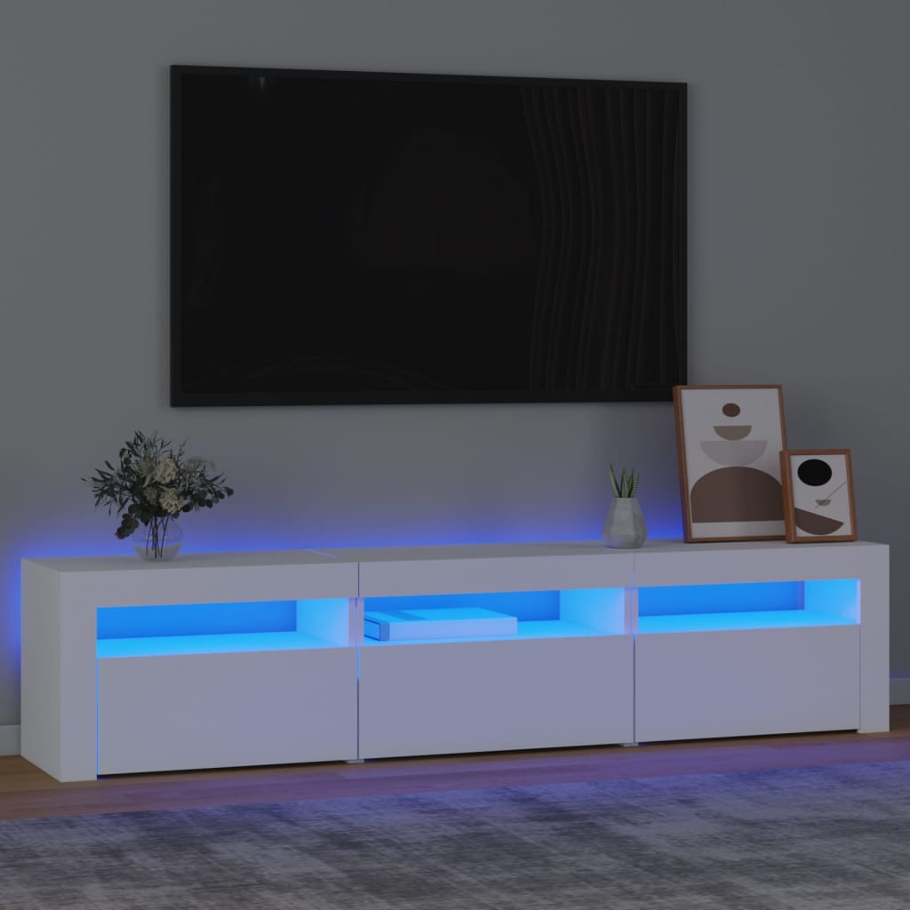 TV skříňka s LED osvětlením bílá 180 x 35 x 40 cm