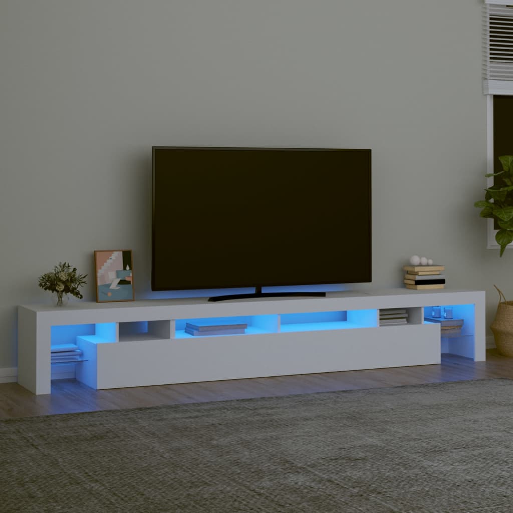 TV skříňka s LED osvětlením bílá 260x36,5x40 cm
