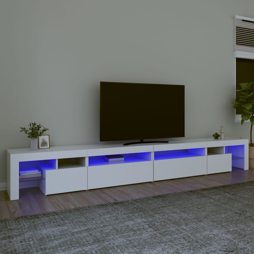 TV skříňka s LED osvětlením bílá 290 x 36,5 x 40 cm