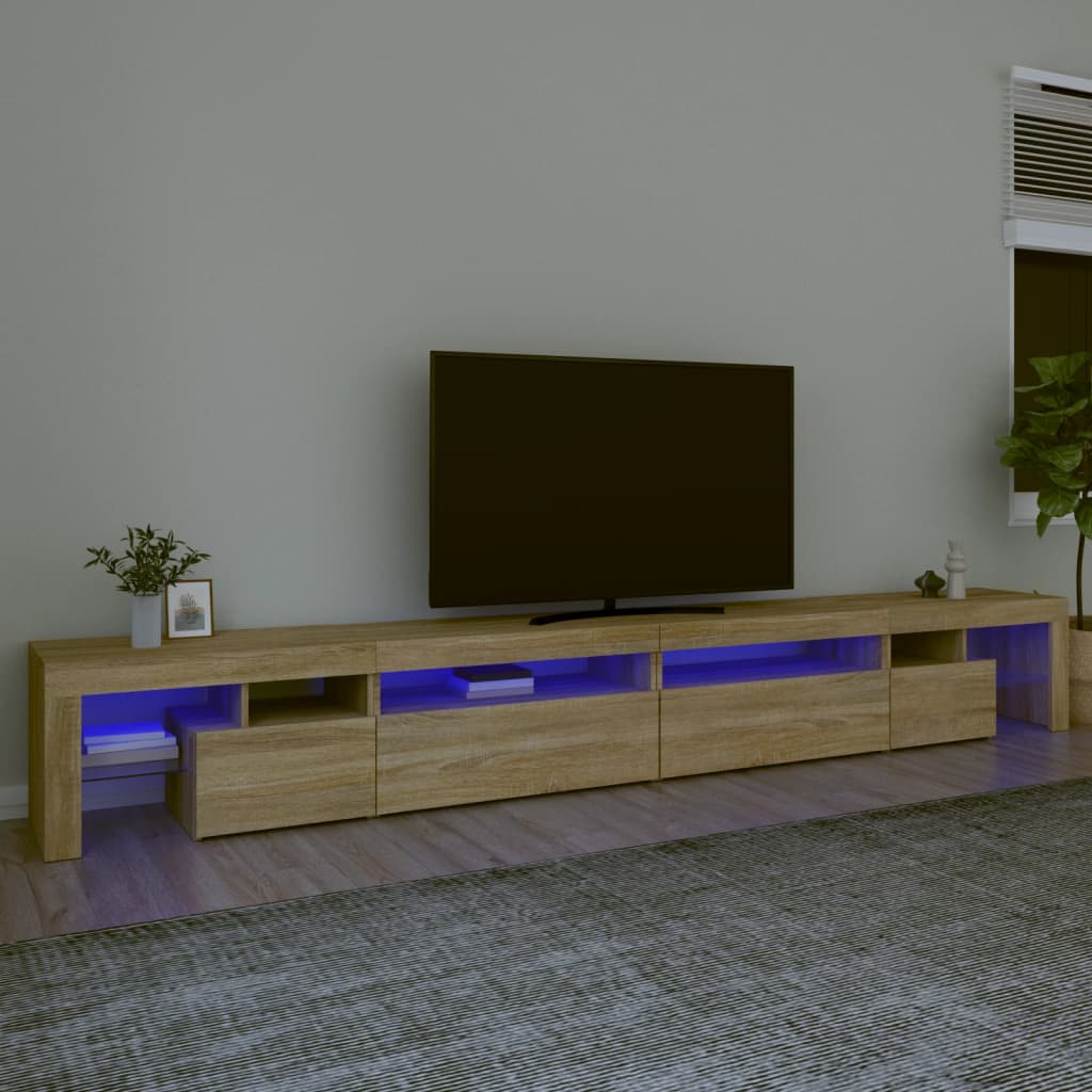 TV skříňka s LED osvětlením sonoma dub 290 x 36,5 x 40 cm