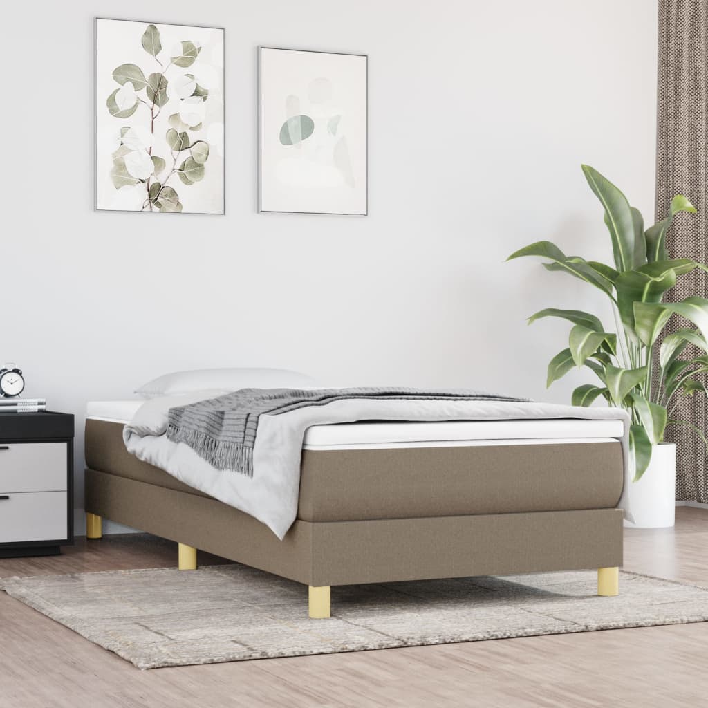 Rám postele bez matrací taupe 80x200 cm textil