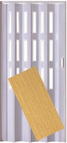 PETROMILA plastové shrnovací dveře LUCIANA jasan ŠÍŘKA: 88,5cm, PROVEDENÍ: PLNÉ