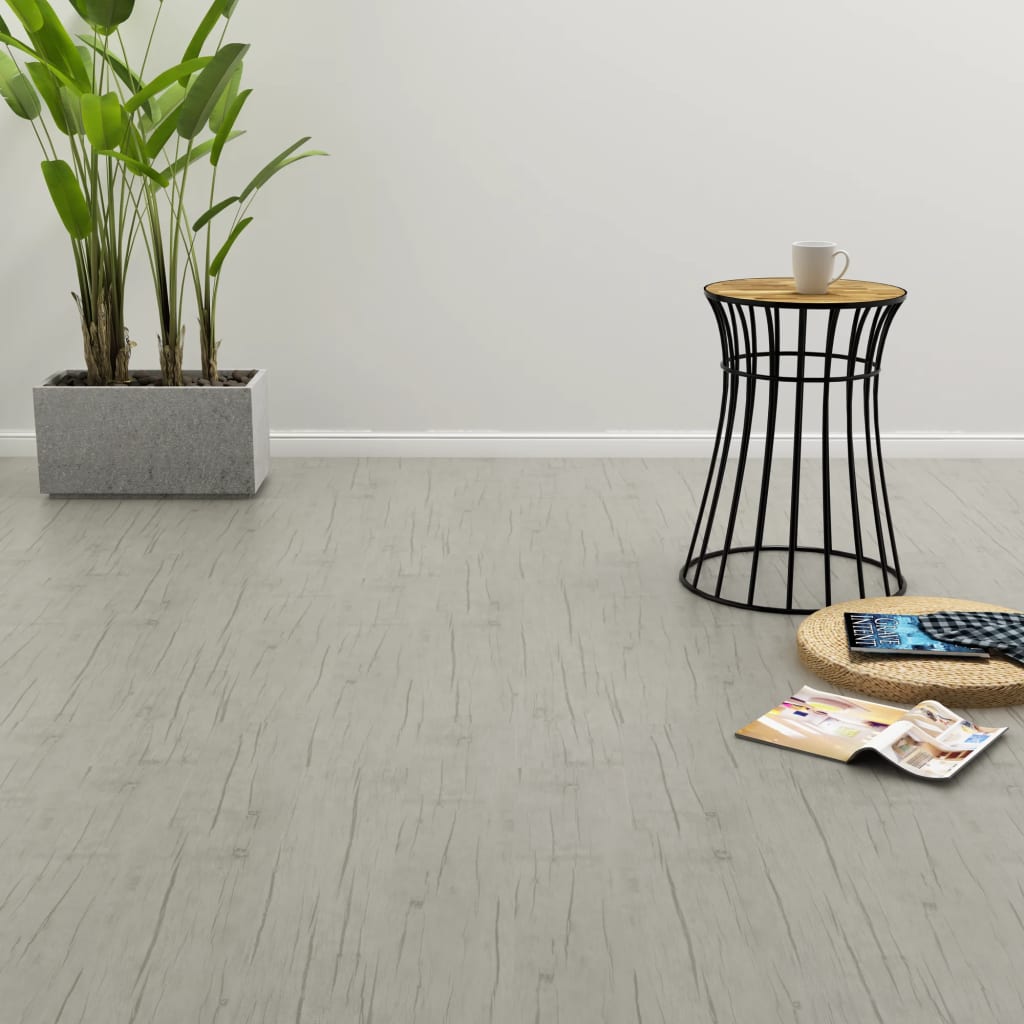 PETROMILA Samolepící podlahová prkna 4,46 m² 3 mm PVC dub bělená