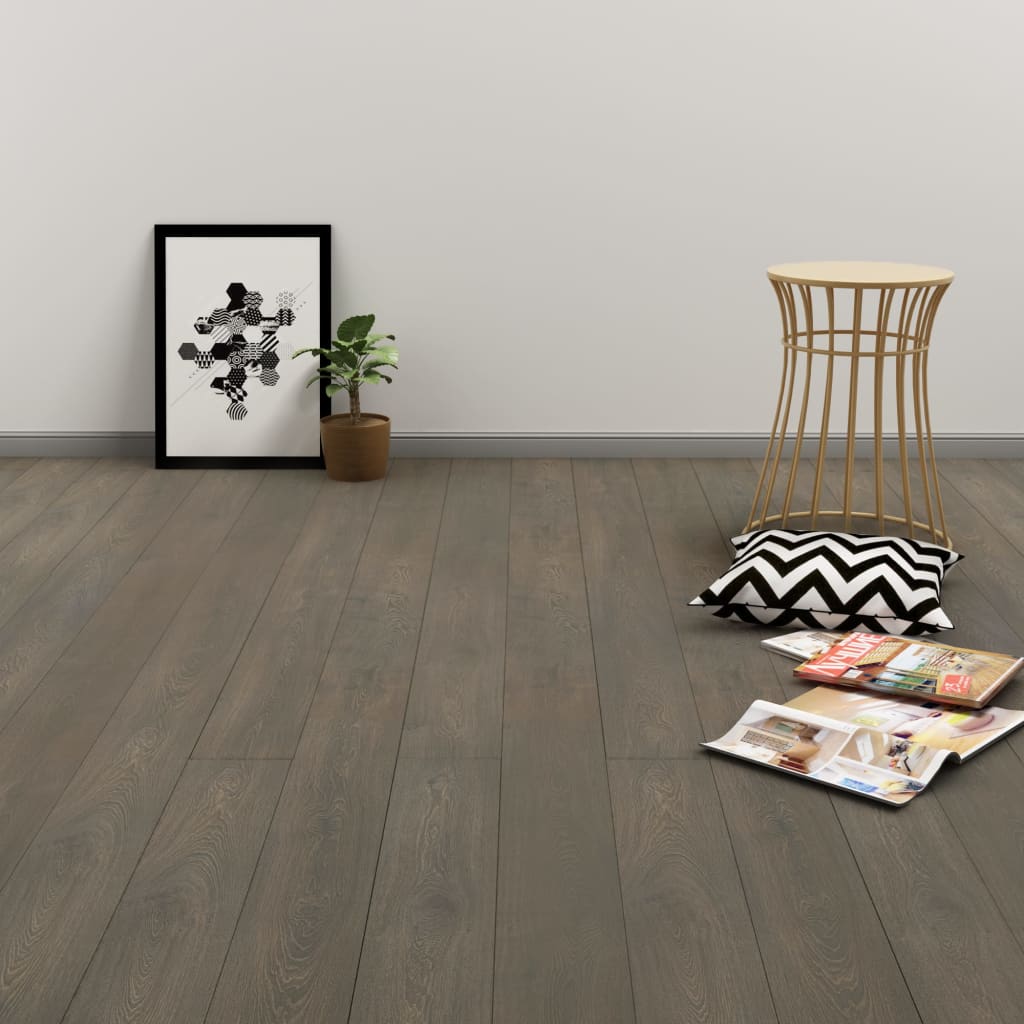 PETROMILA Samolepící podlahová prkna 4,46 m² 3 mm PVC šedo-hnědá