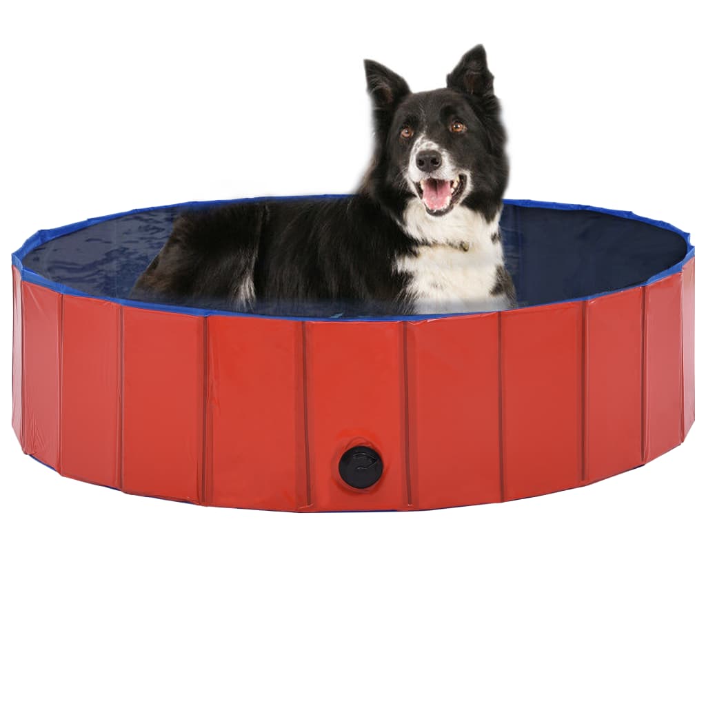 PETROMILA Skládací bazén pro psy červený 120 x 30 cm PVC