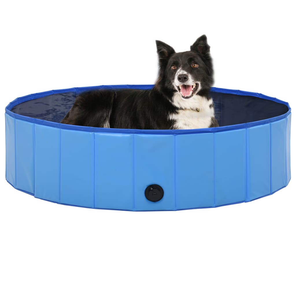 PETROMILA Skládací bazén pro psy modrý 120 x 30 cm PVC
