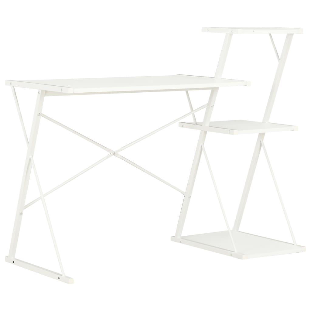 PETROMILA Psací stůl s poličkami bílý 116 x 50 x 93 cm