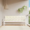Podušky na zahradní lavici 2 ks krémově bílé 200x50x7 cm