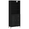 Skříň highboard černá 69,5 x 34 x 180 cm kompozitní dřevo