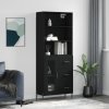Skříň highboard černá 69,5 x 34 x 180 cm kompozitní dřevo