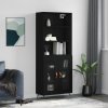 Skříň highboard černá 69,5 x 34 x 180 cm kompozitní dřevo