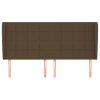 Čelo postele typu ušák tmavě hnědé 163x23x118/128 cm textil