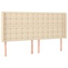 Čelo postele typu ušák krémové 163x16x118/128 cm textil