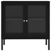 Příborník černý 70 x 35 x 70 cm ocel a sklo