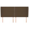 Čelo postele typu ušák tmavě hnědé 183x23x118/128 cm textil