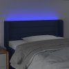 Čelo postele s LED modré 103 x 16 x 78/88 cm textil