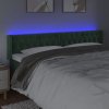 Čelo postele s LED tmavě zelené 183 x 16 x 78/88 cm samet