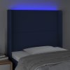 Čelo postele s LED modré 103 x 16 x 118/128 cm textil