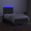 Box spring postel s matrací a LED tmavě šedá 120x200 cm textil