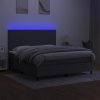 Box spring postel s matrací a LED tmavě šedá 180x200 cm textil