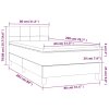 Box spring postel s matrací a LED světle šedá 80 x 200 cm samet