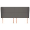Čelo postele typu ušák tmavě šedá 203x23x118/128 cm umělá kůže