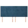 Čelo postele typu ušák tmavě modrá 163x16x118/128 cm samet