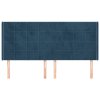 Čelo postele typu ušák tmavě modrá 163x16x118/128 cm samet