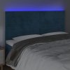 Čelo postele s LED tmavě modré 180x5x118/128 cm samet