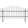 Zahradní plot s kopím nahoře ocelový 537 x 100 cm černý