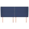 Čelo postele typu ušák modré 183x23x118/128 cm textil