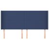 Čelo postele typu ušák modré 203x16x118/128 cm textil