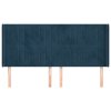 Čelo postele typu ušák tmavě modrá 163x16x118/128 cm samet