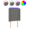 Čelo postele s LED tmavě šedé 83 x 16 x 118/128 cm textil