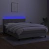 Box spring postel s matrací a LED světle šedá 140x200 cm textil