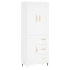 Skříň highboard bílá 69,5 x 34 x 180 cm kompozitní dřevo