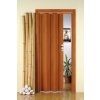 Plastové shrnovací dveře v imitaci dřeva, šířka a výška na míru do 84-89x200cm (ODSTÍN TMAVÝ OŘECH, TYP DVEŘÍ plné)