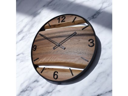 Masivní hodiny s ořechovým dřevem