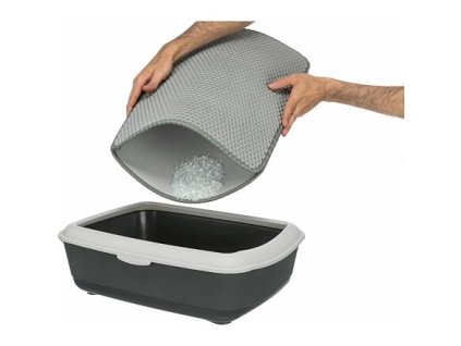 Síťová rohožka k toaletě pro kočky, EVA, šedá (Velikost podložky pod kočičí toaletu 40 x 55 cm)