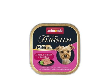 ANIMONDA paštika Vom Feinsten MINI - telecí, šunka, bazalka pro psy 100 g