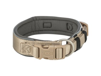 PREMIUM obojek extra široký, písková/grafit (Velikost obojku PREMIUM extra široký L-XL: 53-62 cm/50 mm)