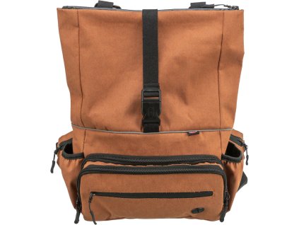 ROLLTOP 2v1, multifunkční batoh i ledvinka, bavlna/polyester, rezavá