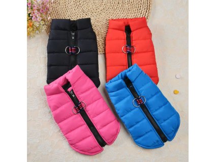 Vesta pro pejsky se zapínáním na zip na zádech - 4 barvy (Barva Černá, Velikost S)