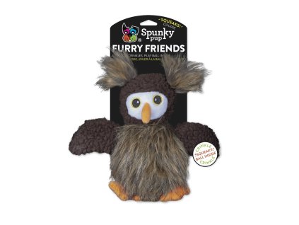 Sova s pískajícím míčkem Spunky Pup 20cm