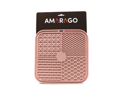 Amarago lízací podložka hranatá 20x20cm růžová