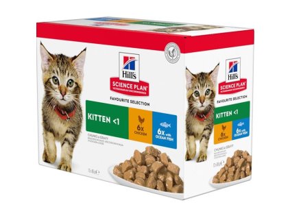 Hill's Science Plan Feline Kitten kapsička Chicken & Ocean Fish 12 x 85 g