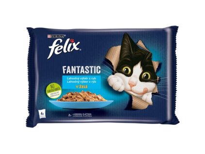 Felix Cat kapsička Fantastic mořské hody v želé (Multipack 4 x 85 g)