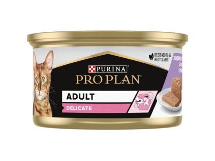 Pro Plan Cat konzerva Delicate krůta kousky v paštice 85 g